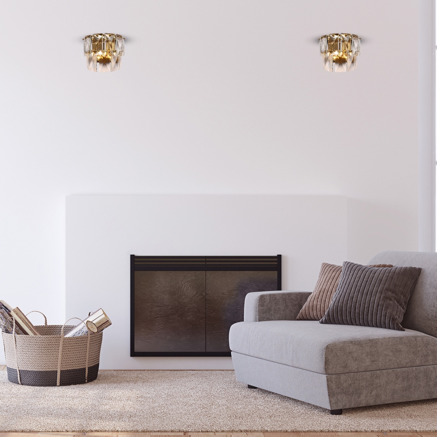 Væglampe i krystal CHELSEA 2xE14/40W/230V guld