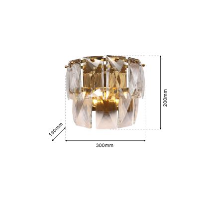 Væglampe i krystal CHELSEA 2xE14/40W/230V guld