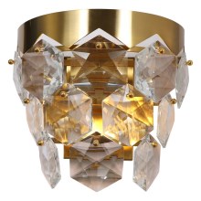 Væglampe i krystal GRACE 2xE14/40W/230V guldfarvet