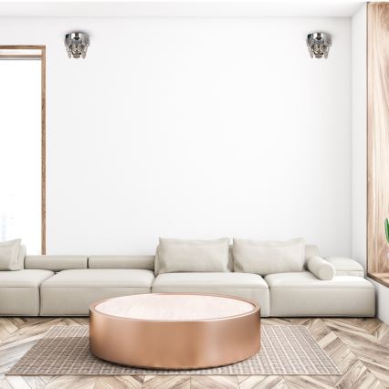 Væglampe i krystal GRACE 2xE14/40W/230V skinnende krom
