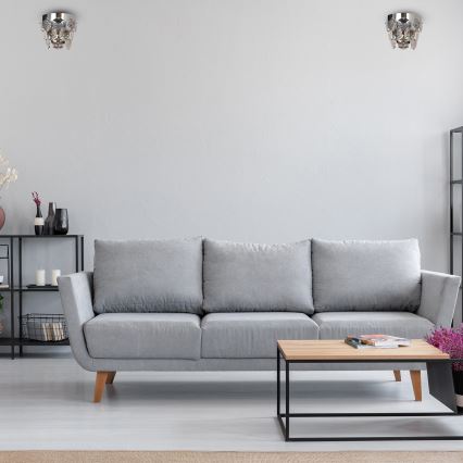 Væglampe i krystal GRACE 2xE14/40W/230V skinnende krom