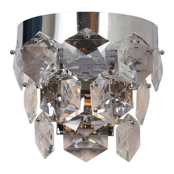 Væglampe i krystal GRACE 2xE14/40W/230V skinnende krom