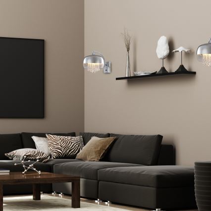 Væglampe i krystal LUNA 1xE14/40W/230V