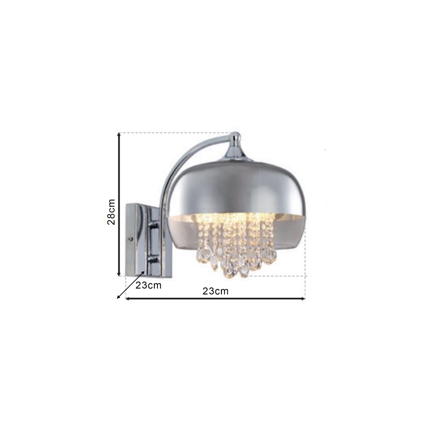 Væglampe i krystal LUNA 1xE14/40W/230V