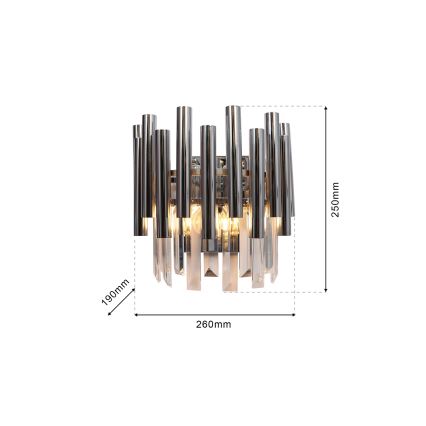 Væglampe i krystal MADISON 2xE14/40W/230V skinnende krom