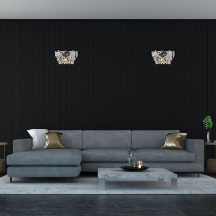 Væglampe i krystal SELENA 2xE14/40W/230V skinnende krom