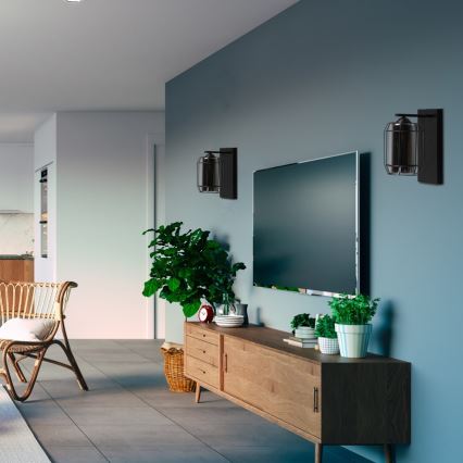 Væglampe JONERA 1xE27/40W/230V sort