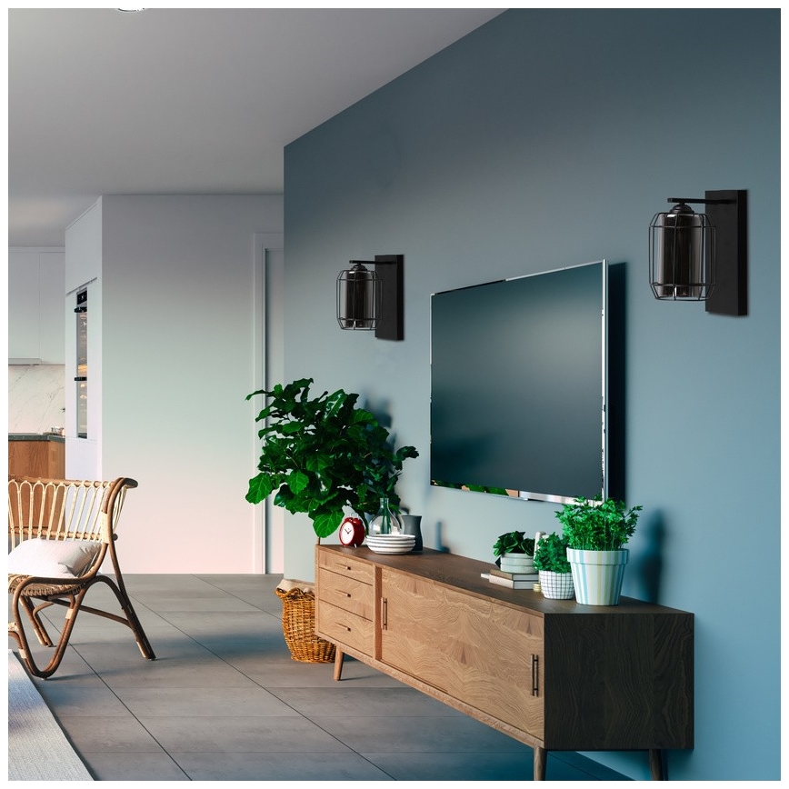 Væglampe JONERA 1xE27/40W/230V sort