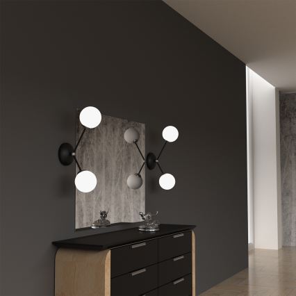Væglampe JOY 2xE14/40W/230V sort/skinnende krom