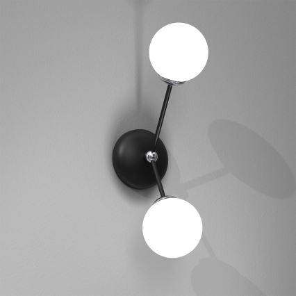 Væglampe JOY 2xE14/40W/230V sort/skinnende krom