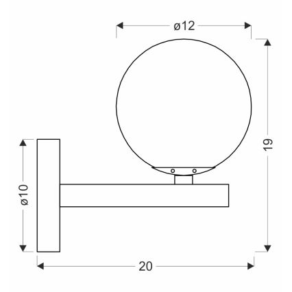 Væglampe KAMA 1xG9/28W/230V sort/røget sort