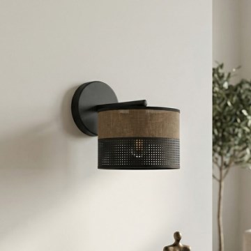 Væglampe KARBON 1xE27/15W/230V sort/brun