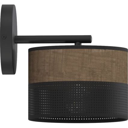Væglampe KARBON 1xE27/15W/230V sort/brun