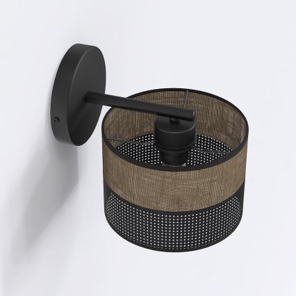 Væglampe KARBON 1xE27/15W/230V sort/brun