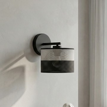 Væglampe KARBON 1xE27/15W/230V sort/grå
