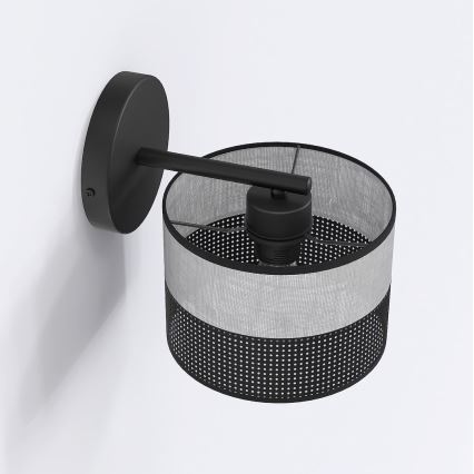 Væglampe KARBON 1xE27/15W/230V sort/grå