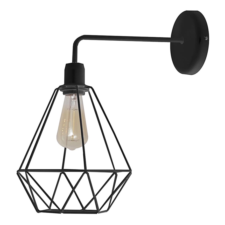 Væglampe KARO 1xE27/15W/230V antik sort