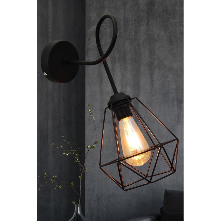 Væglampe KARO 3xE27/15W/230V sort