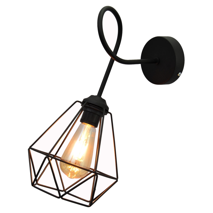 Væglampe KARO 3xE27/15W/230V sort