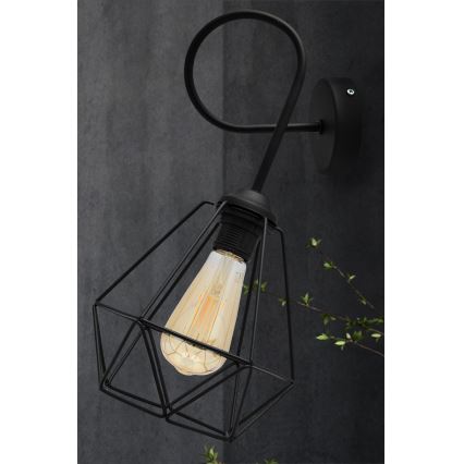 Væglampe KARO 3xE27/15W/230V sort