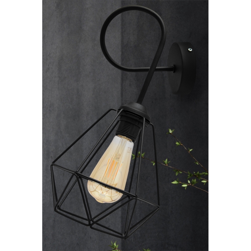 Væglampe KARO 3xE27/15W/230V sort