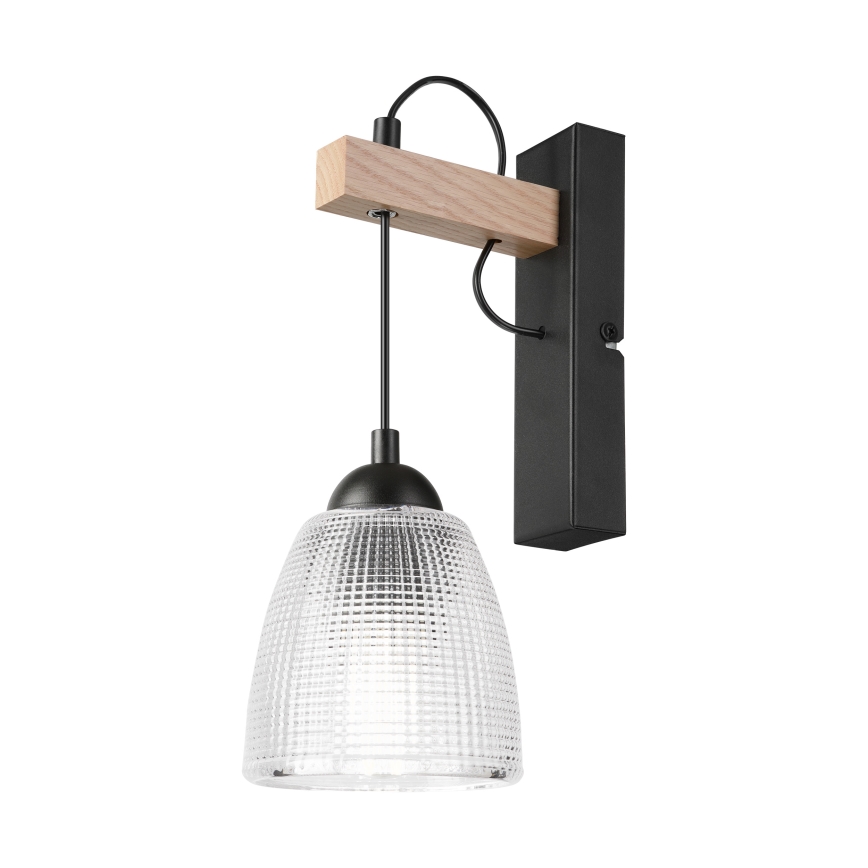 Væglampe LEANDRA 1xE27/15W/230V eg/sort