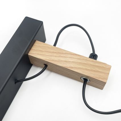 Væglampe LEANDRA 1xE27/15W/230V eg/sort