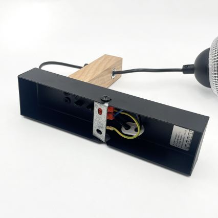 Væglampe LEANDRA 1xE27/15W/230V eg/sort