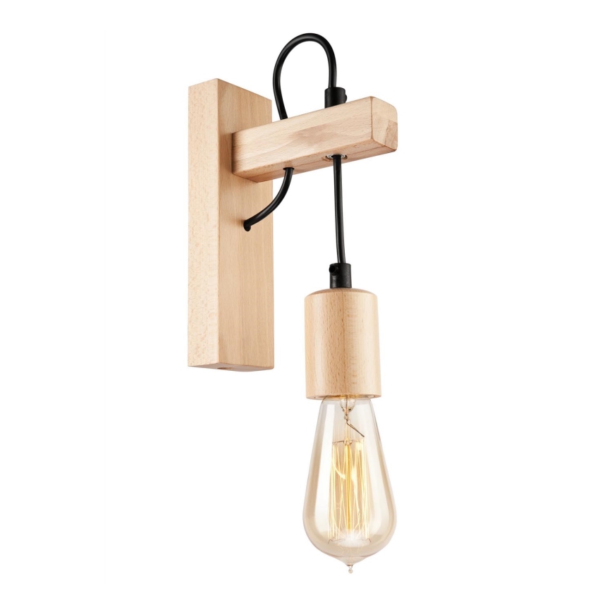 Væglampe LEON 1xE27/60W/230V bøg