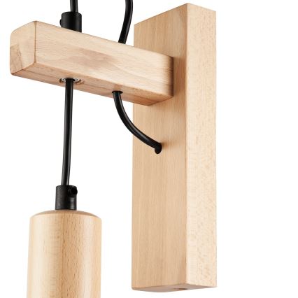 Væglampe LEON 1xE27/60W/230V bøg