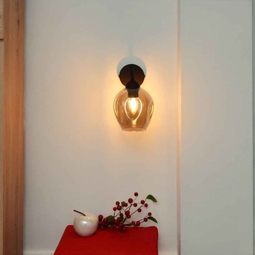 Væglampe LILI 1xE27/15W/230V sort/grå