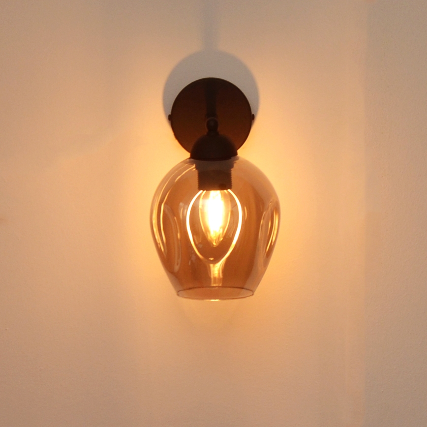 Væglampe LILI 1xE27/15W/230V sort/grå