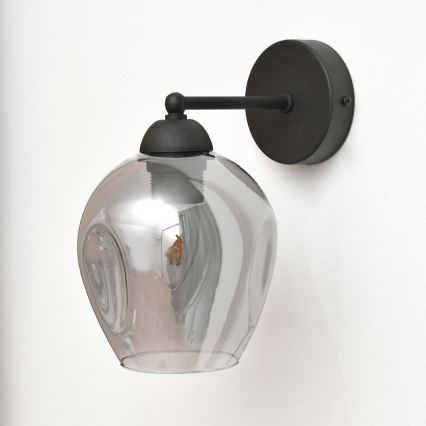 Væglampe LILI 1xE27/15W/230V sort/grå