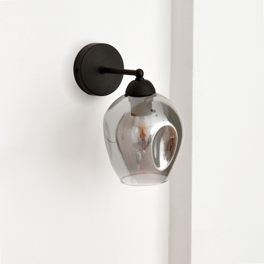 Væglampe LILI 1xE27/15W/230V sort/grå