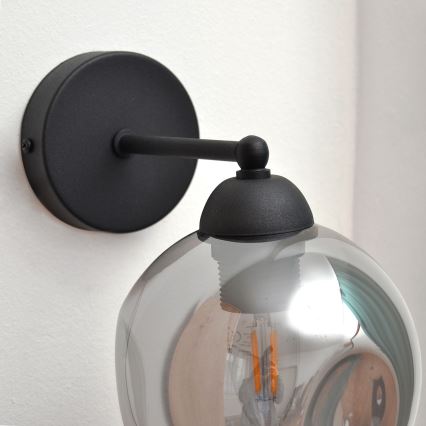 Væglampe LILI 1xE27/15W/230V sort/grå
