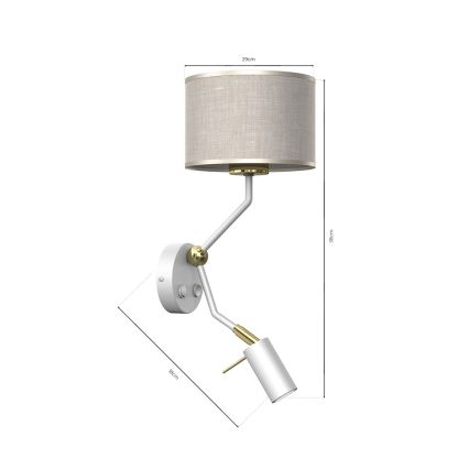 Væglampe LINO 1xE27/40W/230V + 1xGU10/MR11/7W