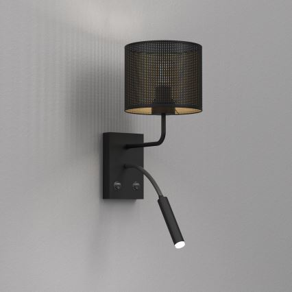 Væglampe LOFT SHADE 1xE27/60W+1xG9/8W/230V sort/gylden