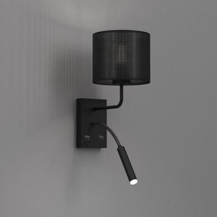 Væglampe LOFT SHADE 1xE27/60W+1xG9/8W/230V sort