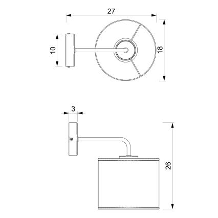 Væglampe LOFT SHADE 1xE27/60W/230V sort