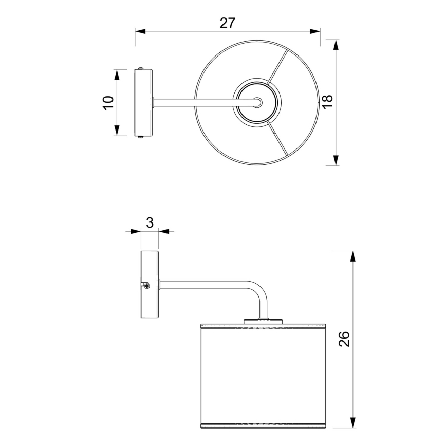 Væglampe LOFT SHADE 1xE27/60W/230V sort