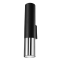 Væglampe LOOPEZ 2xGU10/10W/230V sort/skinnende krom
