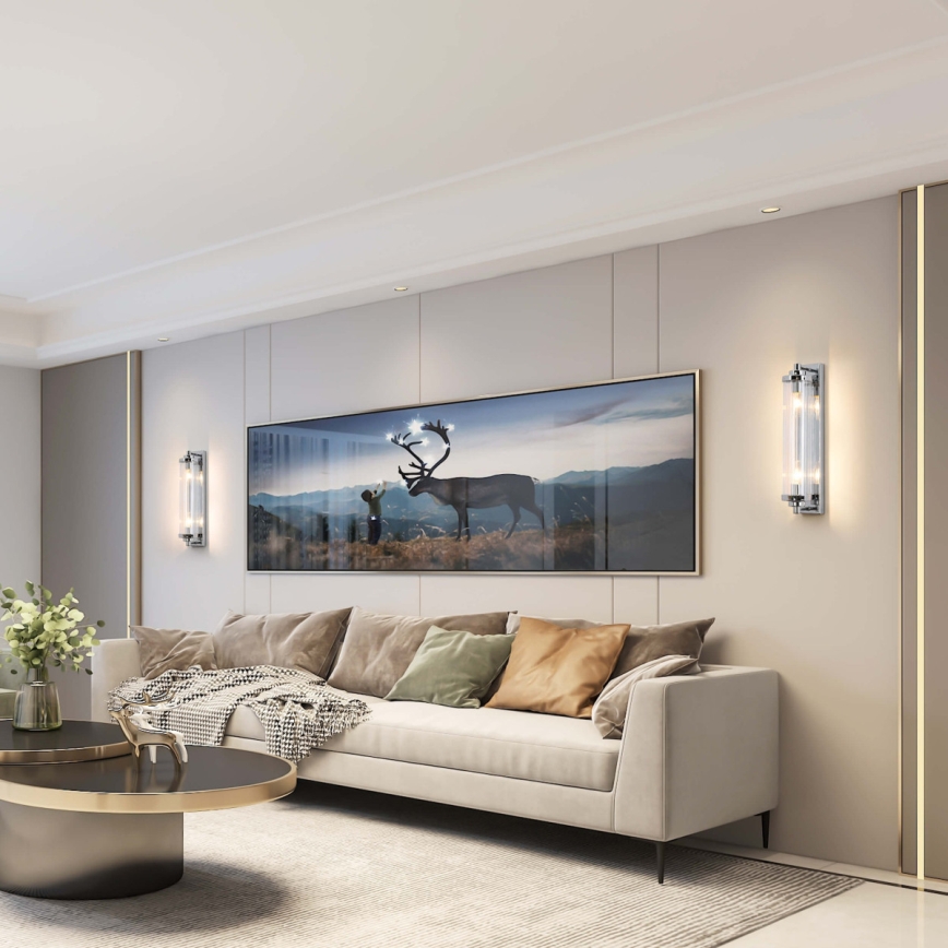 Væglampe LORENZO 2xE14/40W/230V blank krom