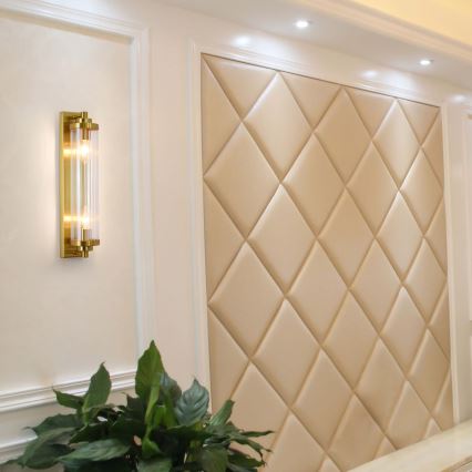 Væglampe LORENZO 2xE14/40W/230V guld