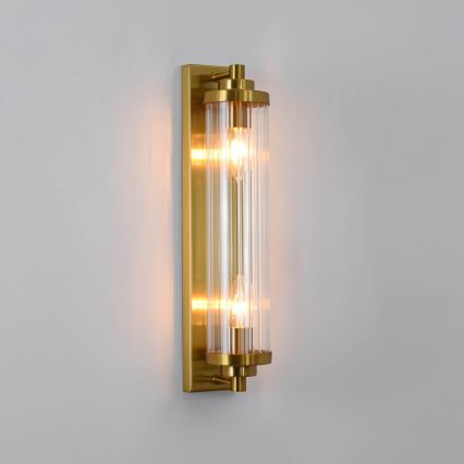 Væglampe LORENZO 2xE14/40W/230V guld