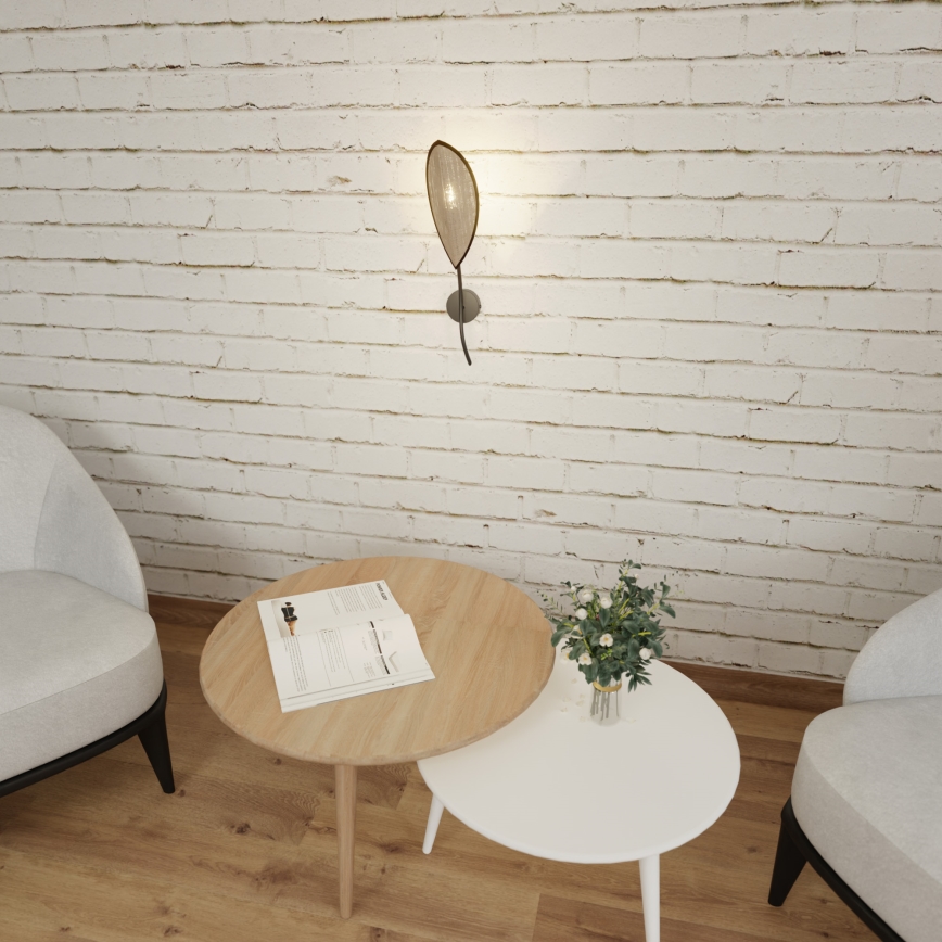 Væglampe LOTUS 1xE14/10W/230V sort/beige