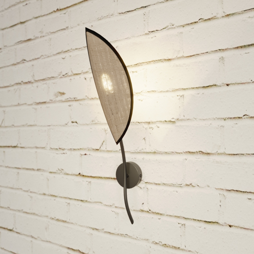 Væglampe LOTUS 1xE14/10W/230V sort/beige