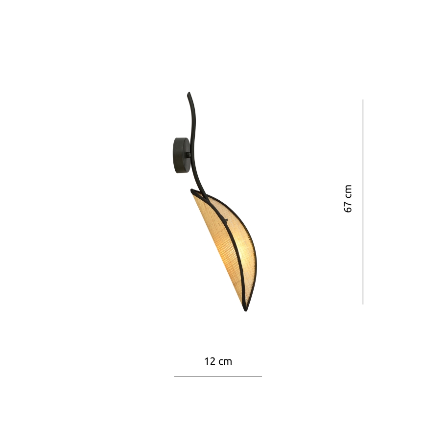Væglampe LOTUS 1xE14/10W/230V sort/beige