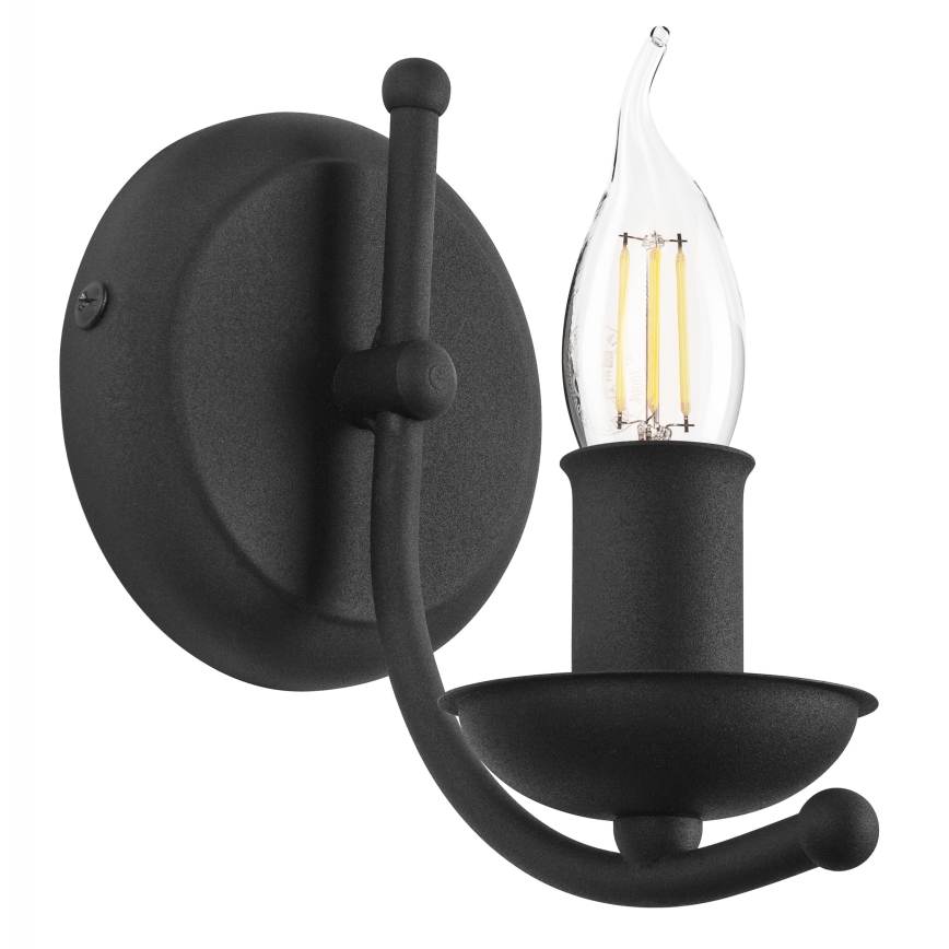 Væglampe LUCY 1xE14/60W/230V sort