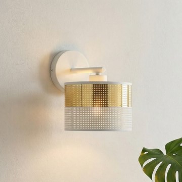 Væglampe LUX 1xE27/15W/230V hvid/guld