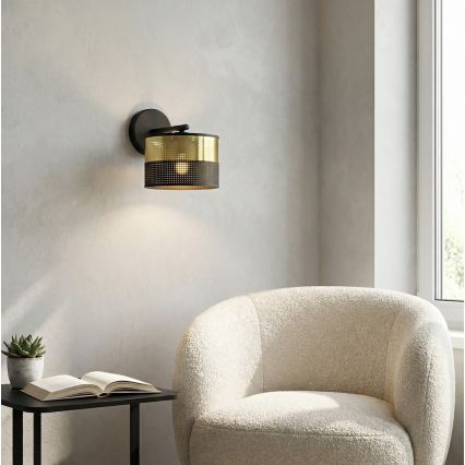 Væglampe LUX 1xE27/15W/230V sort/guld